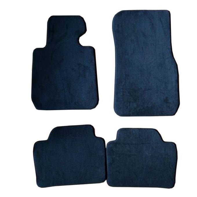 BMW Floor Mat Set - Front and Rear (Gray / Black - Carpet) 51477332077